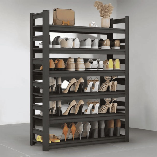 Space-Saving 5-Layer Full Metallic Shoe Rack