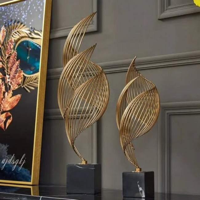 Gold metal spiral desktop decor