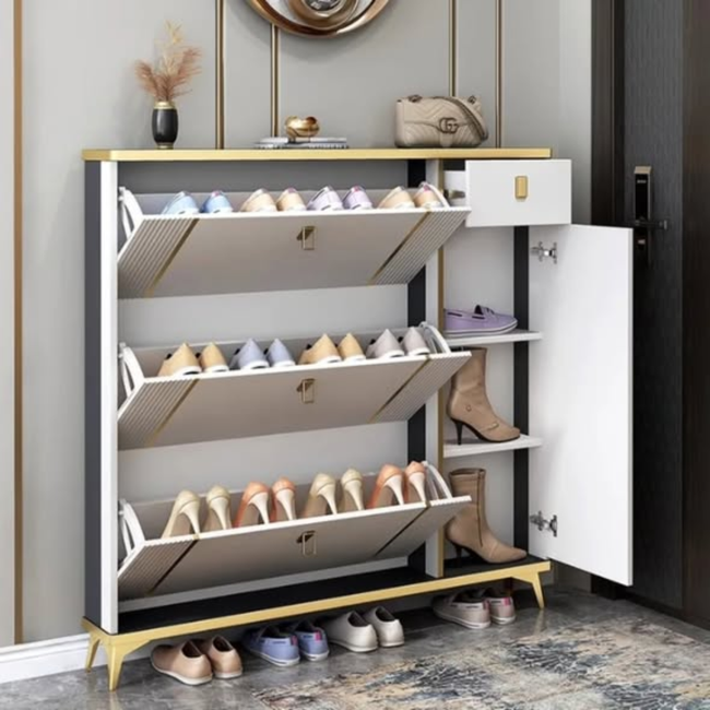 Sleek Bucket Flip Shoe Cabinet