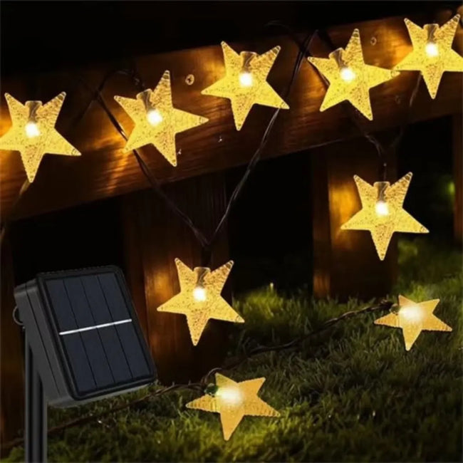 12M Solar Powered Outdoor Christmas Star Fairy Lights