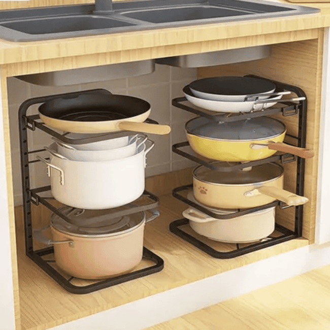 4 Layer Adjustable Pots Rack
