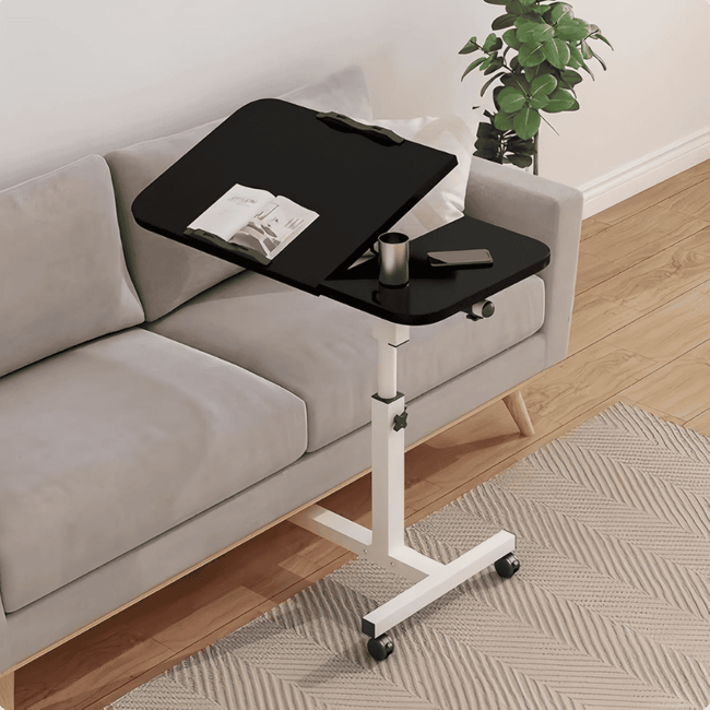 Adjustable Overbed Laptop Table with Wheels