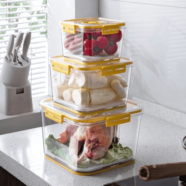 3pcs Stackable Multipurpose Food Storage Containers Organizers