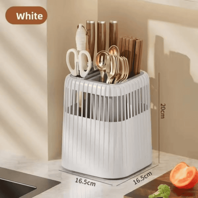 Multi-Functional Rotating Knife and Utensil Rack