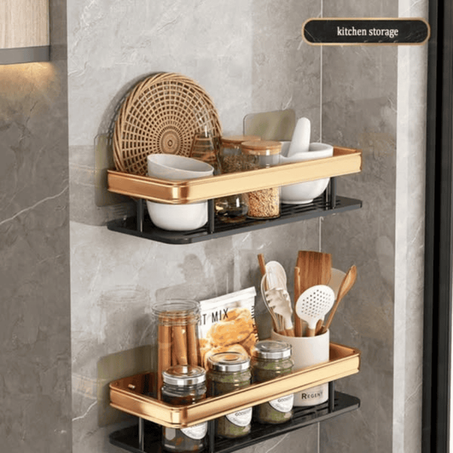 2pcs Luxury Wall Mounted Bathroom Shelf