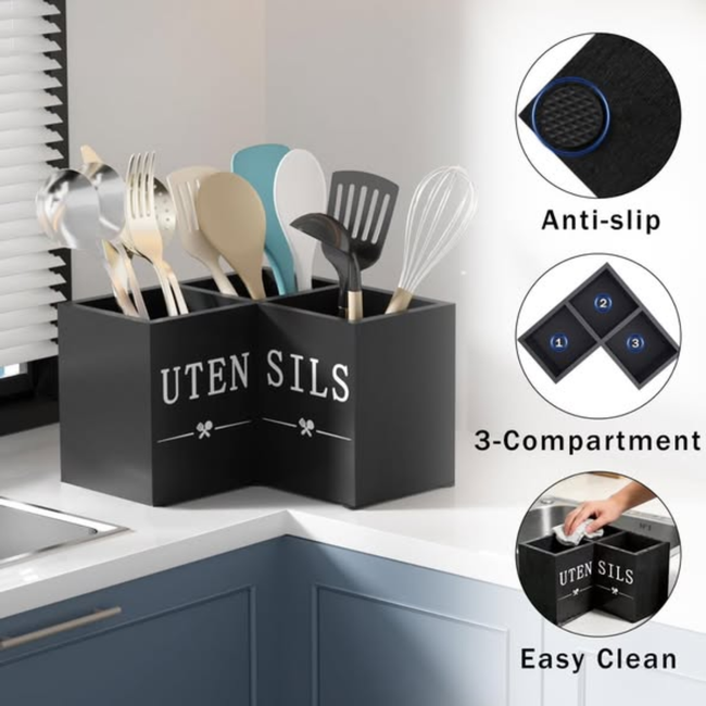 Wooden Kitchen Utensils Holder
