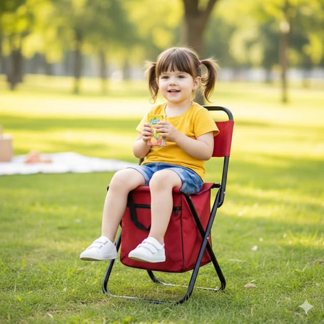 Kids Foldable Camping Chair with Storage Pouch