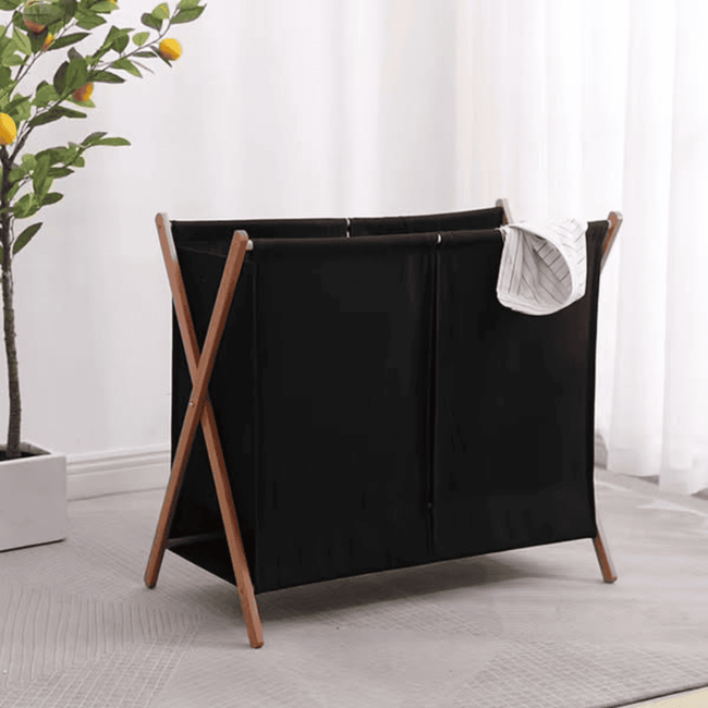 Foldable Partitioned Laundry Basket