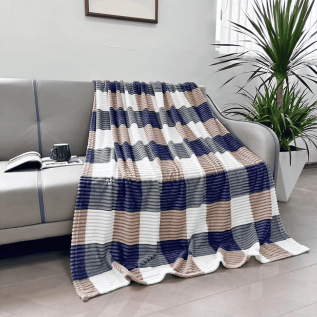 Checked Velvet Fleece Blanket