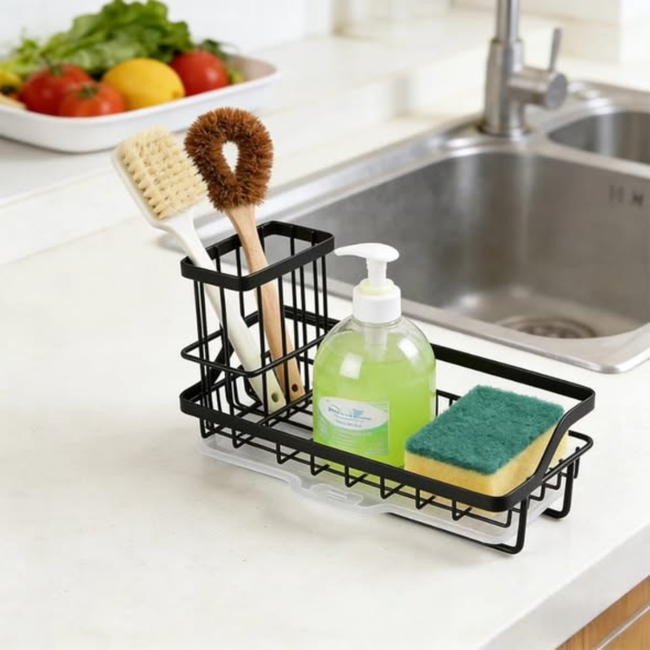 Kitchen Sink Drain Rack Stainless Steel Faucet Holder