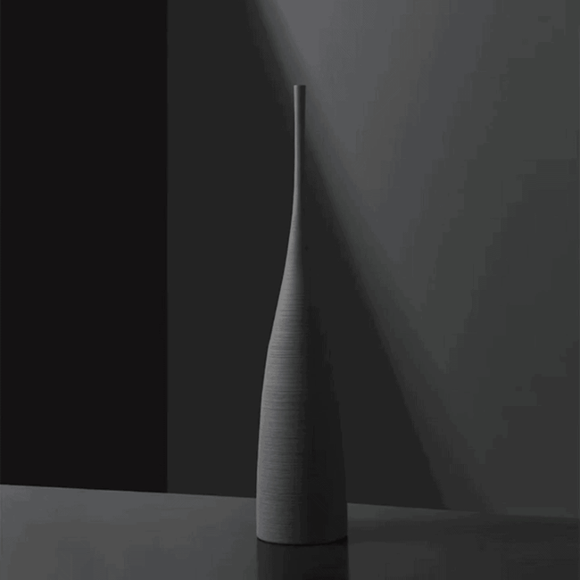 2pcs Black Brushed Decor Vases