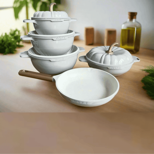 9PCS USFE Pumpkin Granite Cookware Set