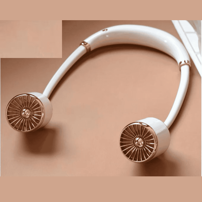 Travel Gold Hanging Neck Small Fan