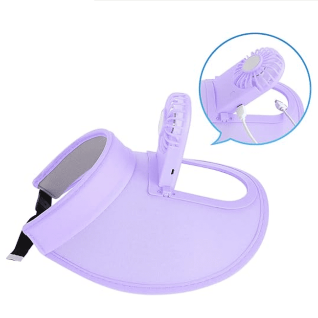 Adjustable Sunvisor Hat with USB Fan