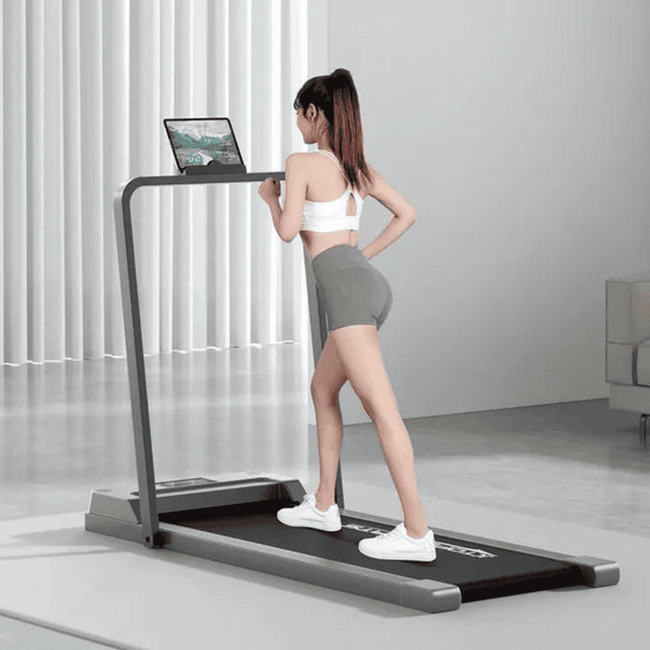 Foldable Walking Pad Treadmill with Handle Bars