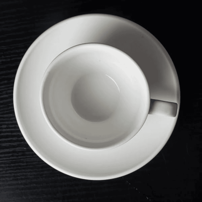 12Pcs White Cup and Saucer Set