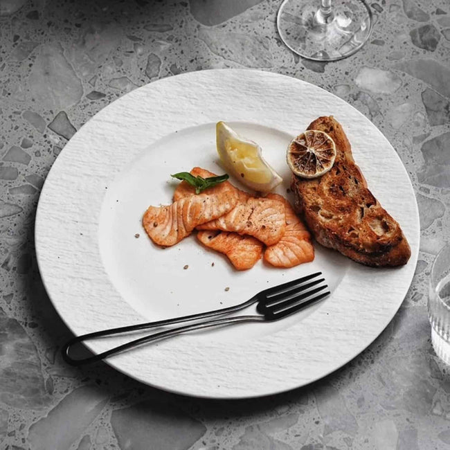 24pcs White Plain Dinner Set