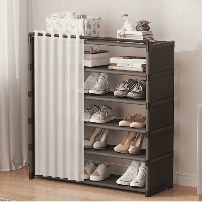 8-Layer Shoe Rack Organizer with Fabric Dustproof Cover
