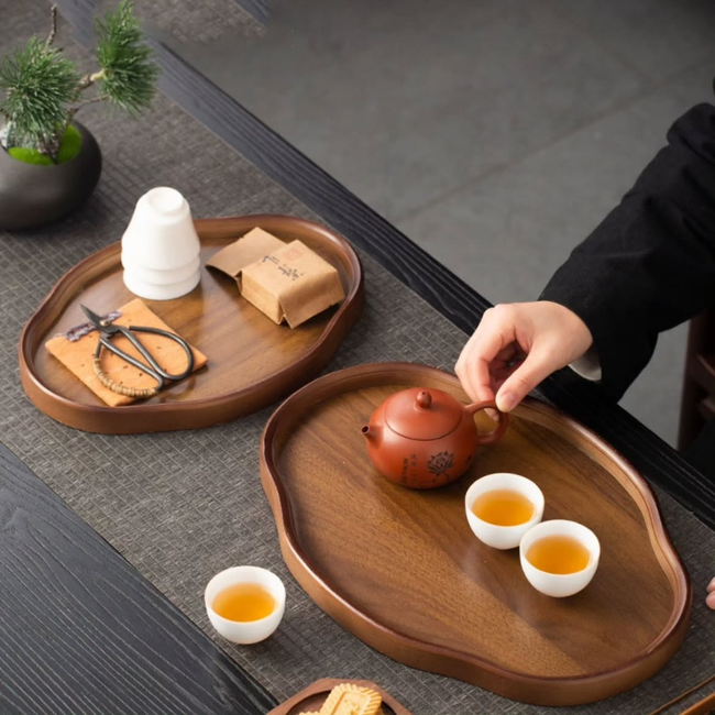 Wooden Decorative Serving Tray Set – 2pcs