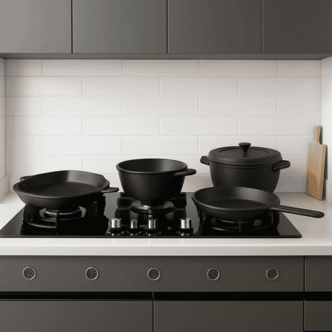 5Pcs Cast Iron Cooking Pots