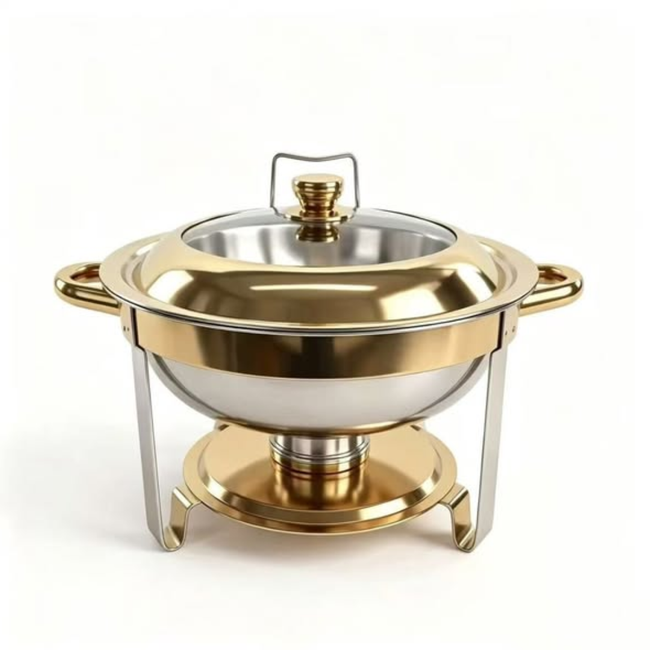 Round 6-litre Stainless Steel Chafing Dish