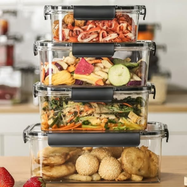 4pcs set Transparent Sealed Refrigerator containers
