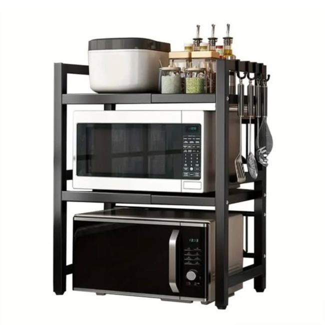 Double Layer Heavy Duty Adjustable Microwave Stand