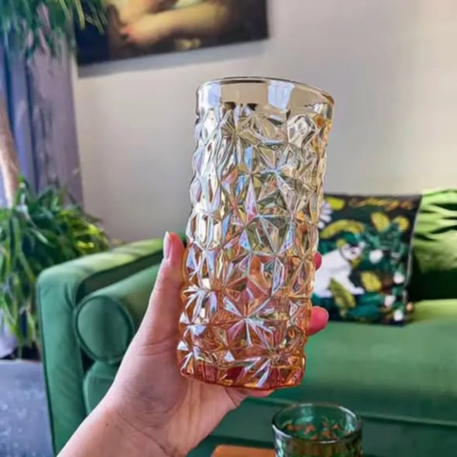 6 Pcs Heavy Duty Crystal Gold Long Glass