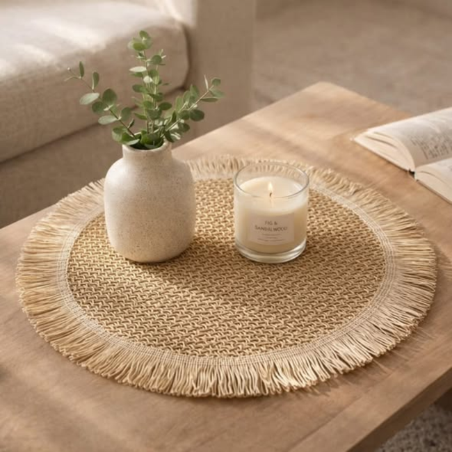 6PCS Round Jute Table Mat
