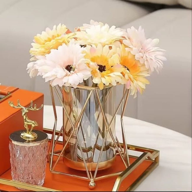 Metal Golden Flower Vase