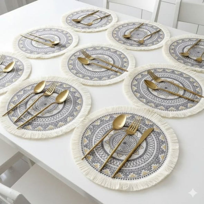 6Pcs Boho Style Jute Table Place Mats