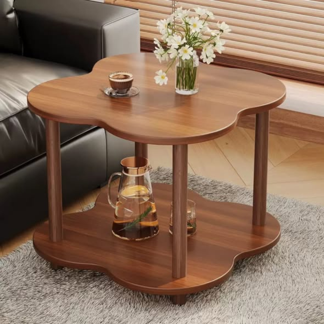 Modern Wooden Flower Shape Side Table