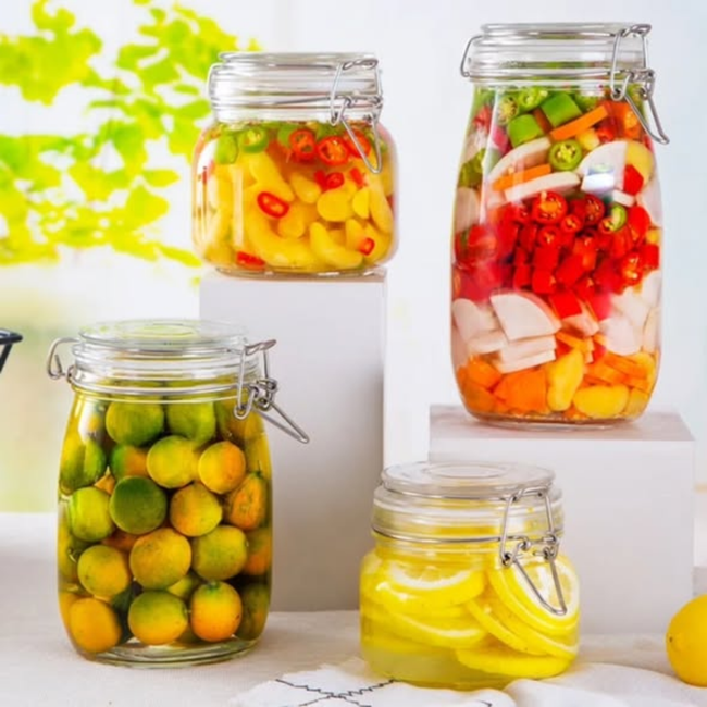 Airtight storage Clip top jars