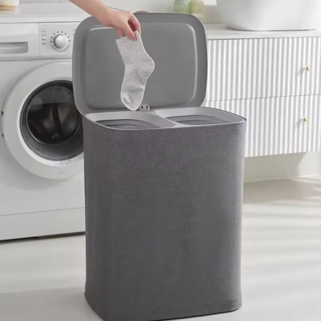 50L partitioned laundry basket