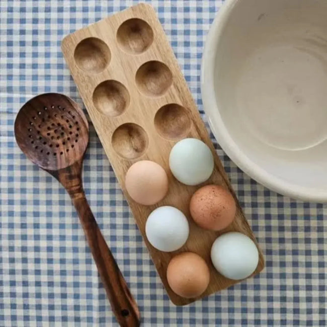 12Pc Wood Egg Holder