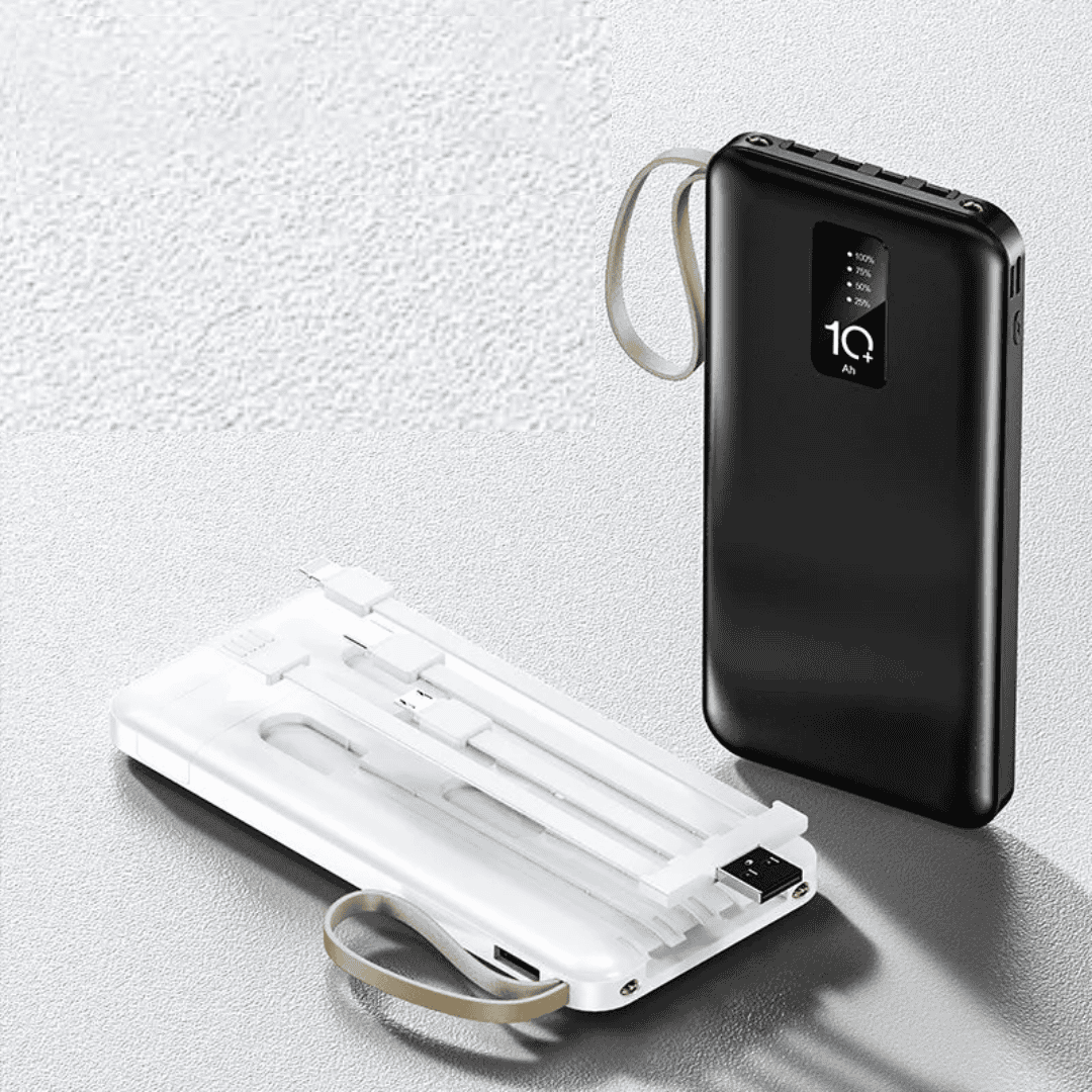 Power Bank with 4 Inbuilt Cables