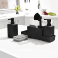 Matte Black Kitchen Soap Dispenser with Sponge Holder Set