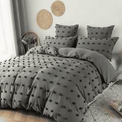 Tufted Dot Design Duvet Cover Set
