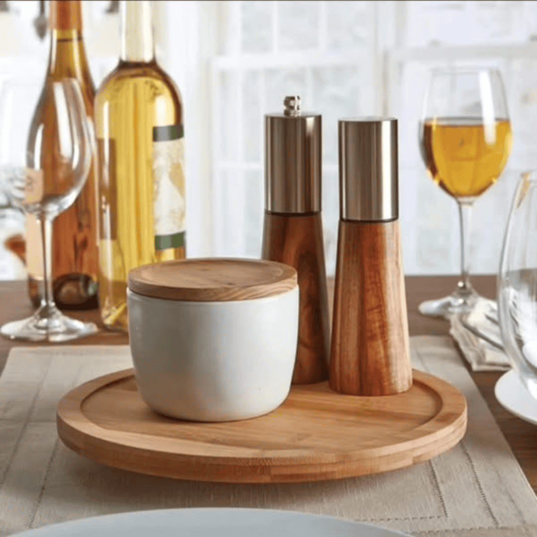 Bamboo Rotating Spice Rack