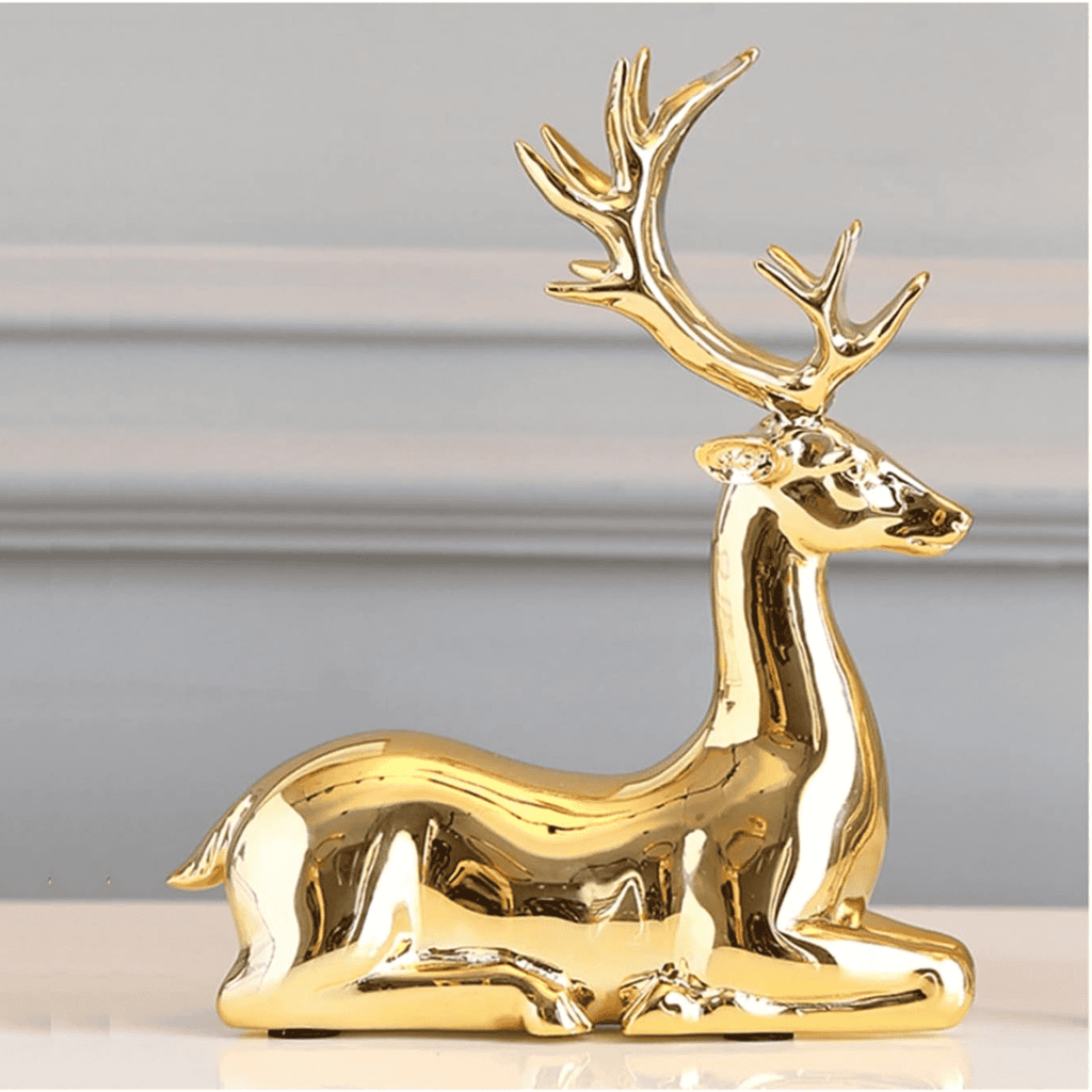 2pcs European Style Fashionable Gold Electroplated Resin Deers