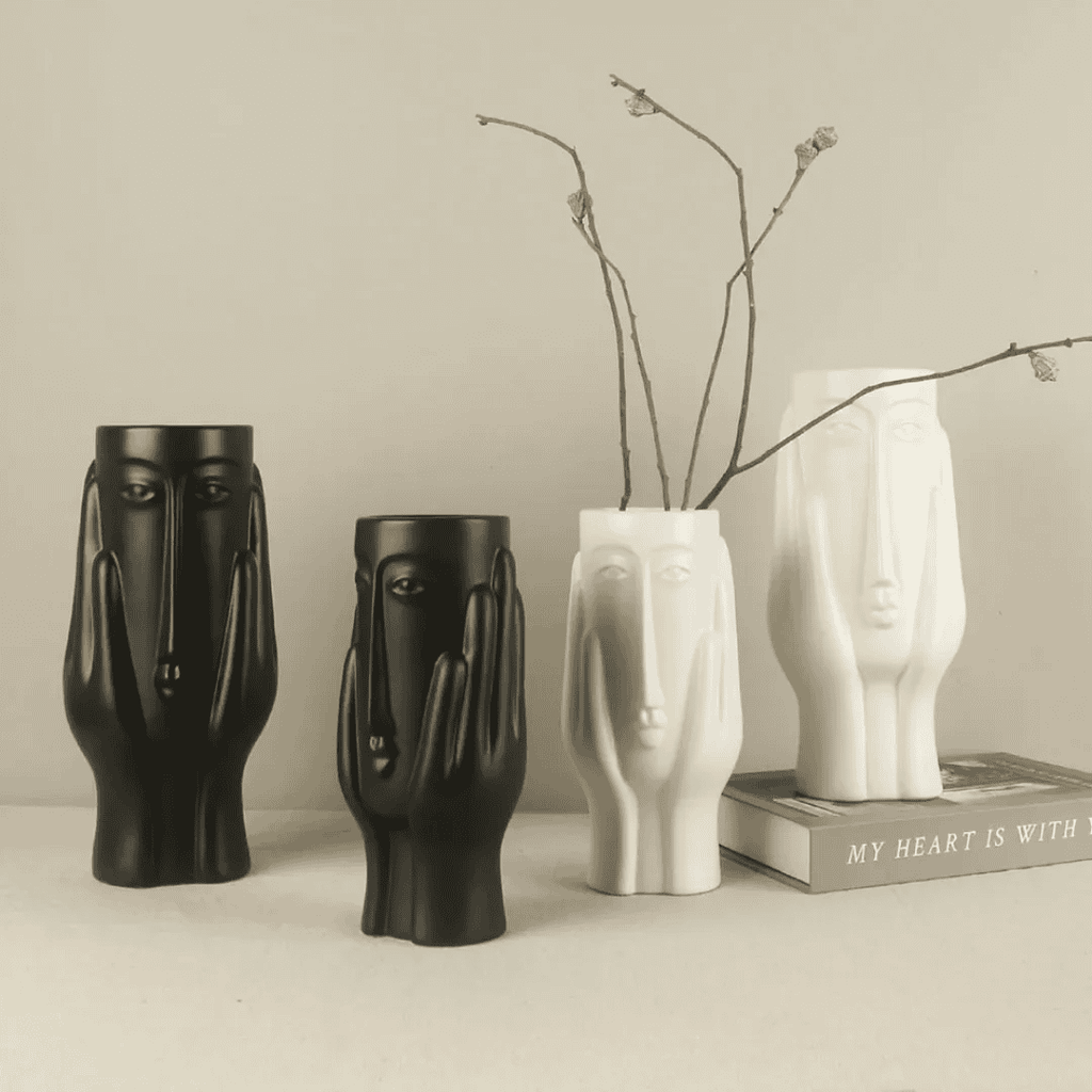 Face Decorative Flower Vase
