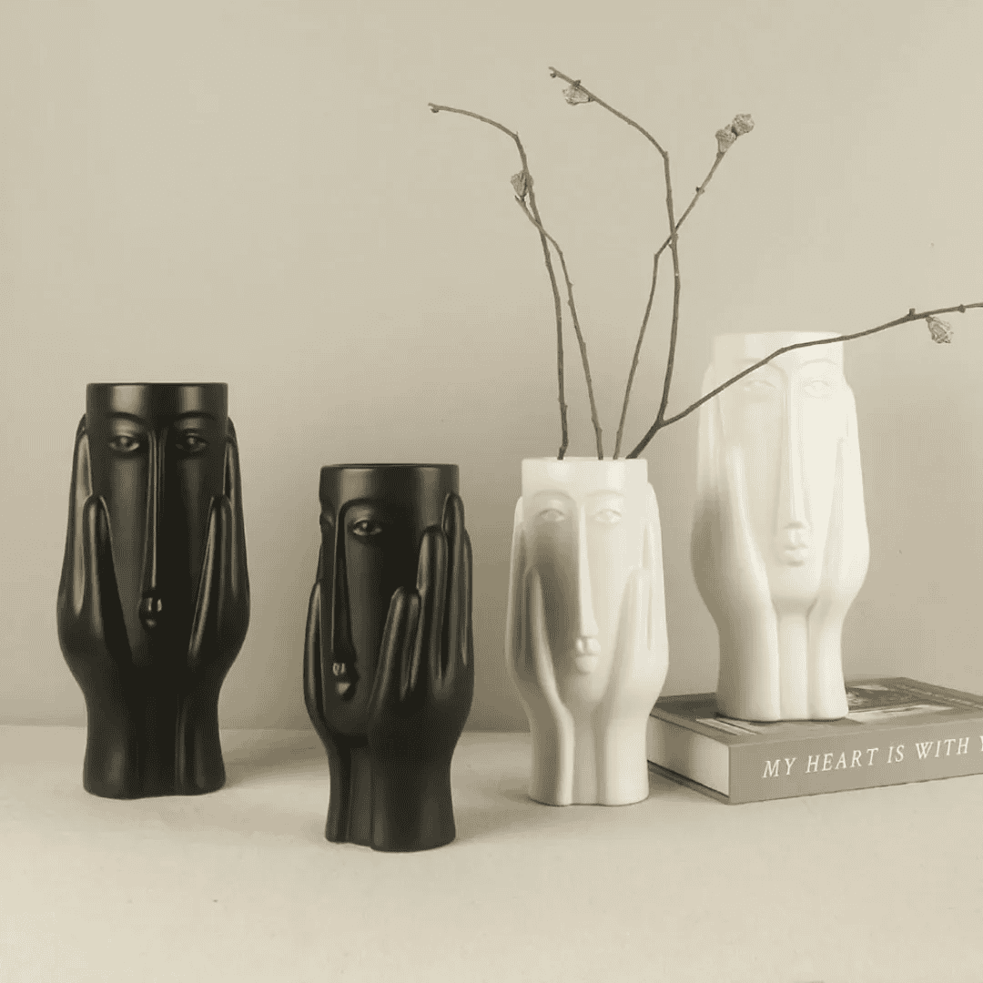Face Decorative Flower Vase