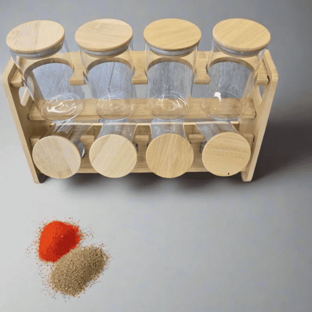 8pcs spice jars with stand