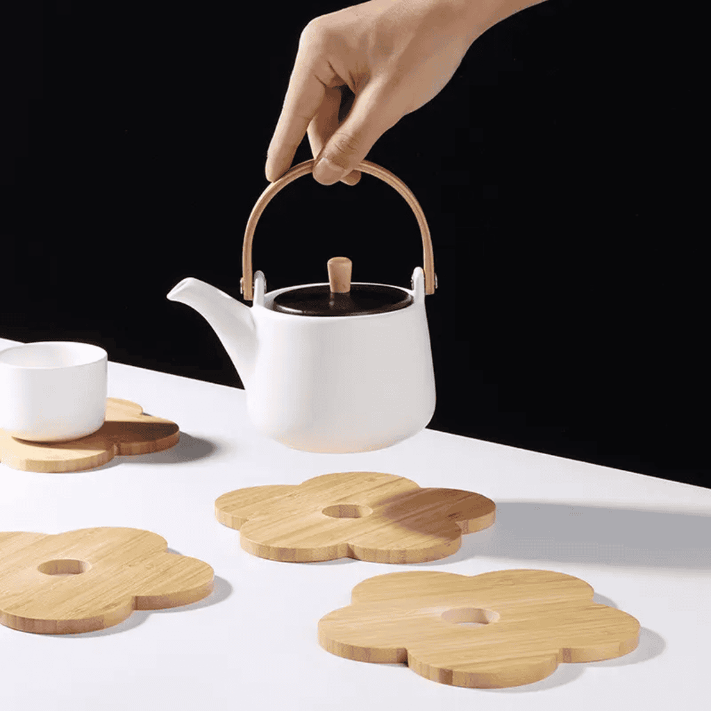6 Pcs Set Bamboo Coasters
