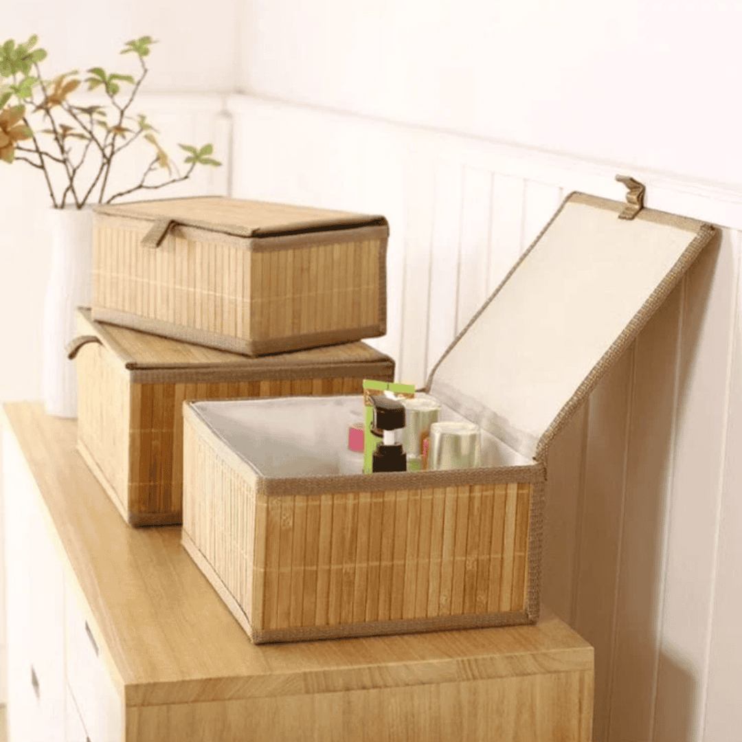 3-in-1 Organizing Wicker Baskets with Cover