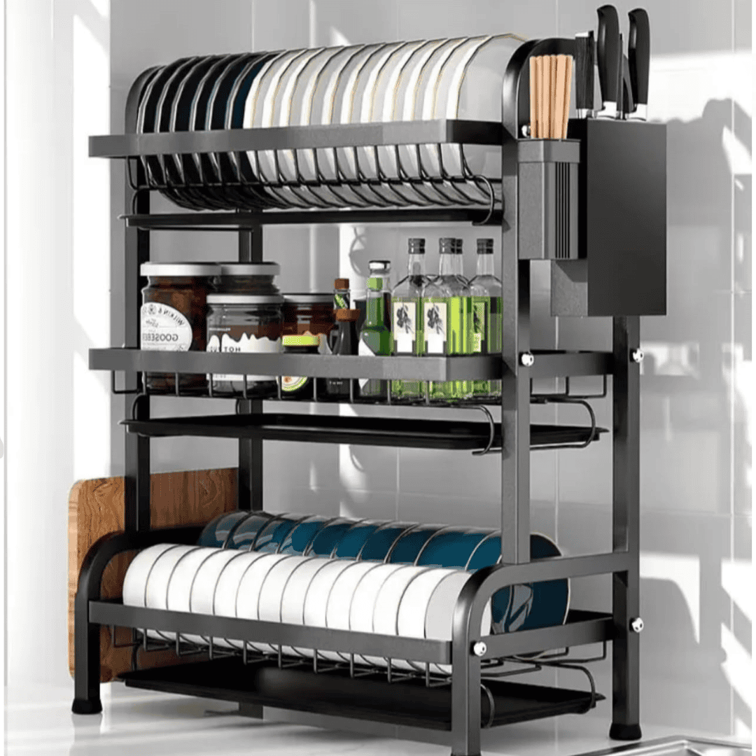 3 Tier Carbon Steel Dish Rack