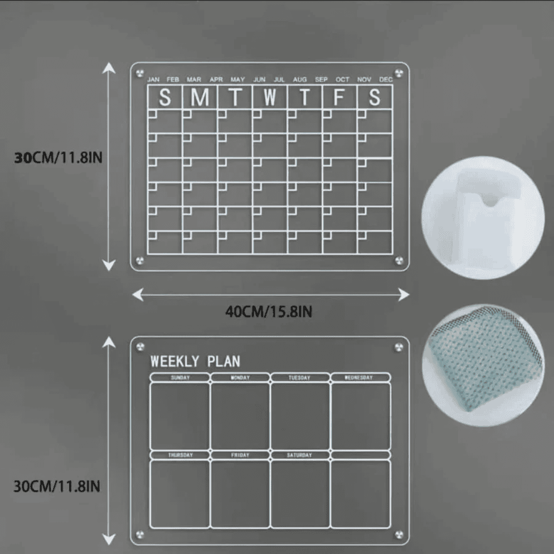 2pcs Magnetic Monthly/Weekly Fridge Planner