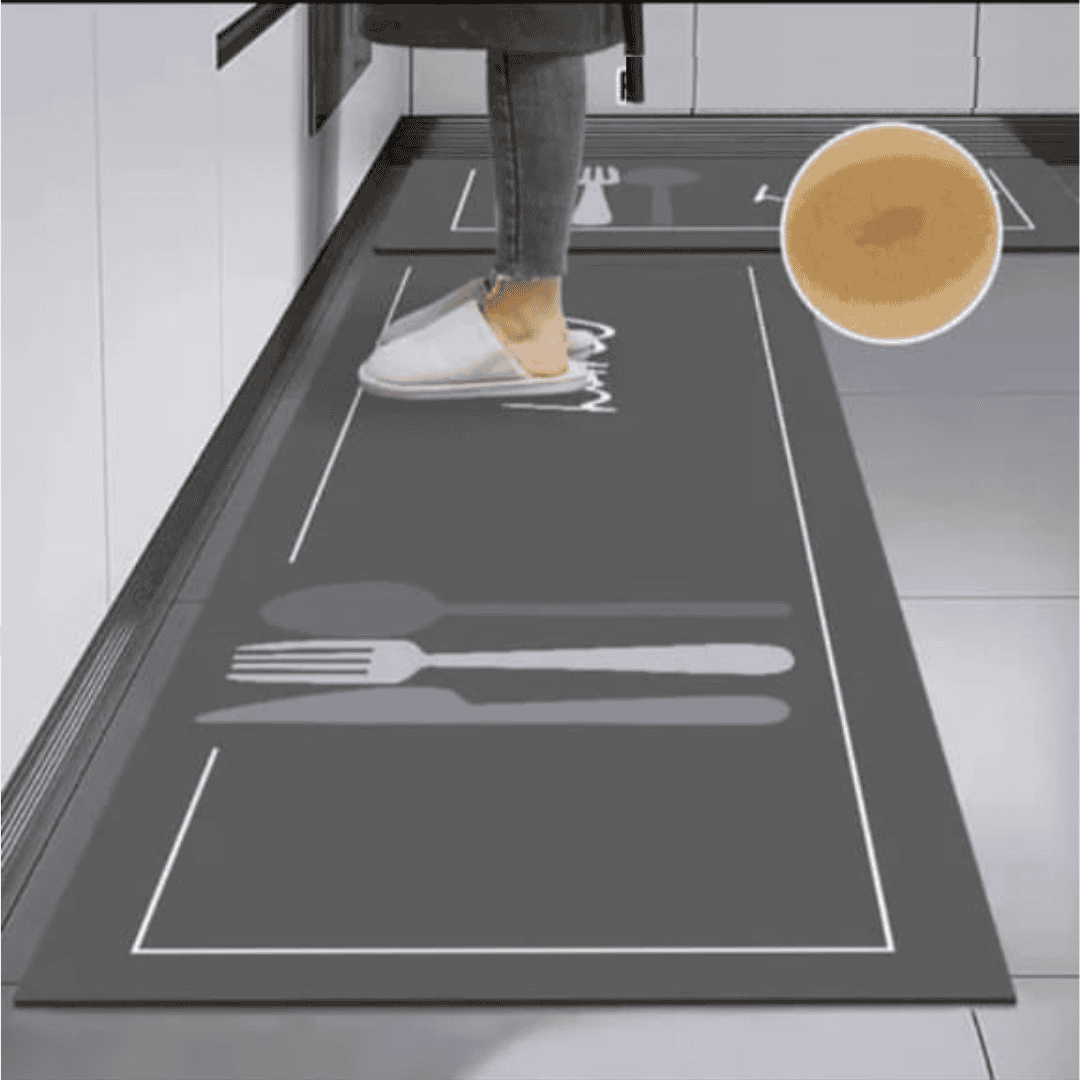 2 in 1 Big Size Anti-Slip Rubber Kitchen Mat