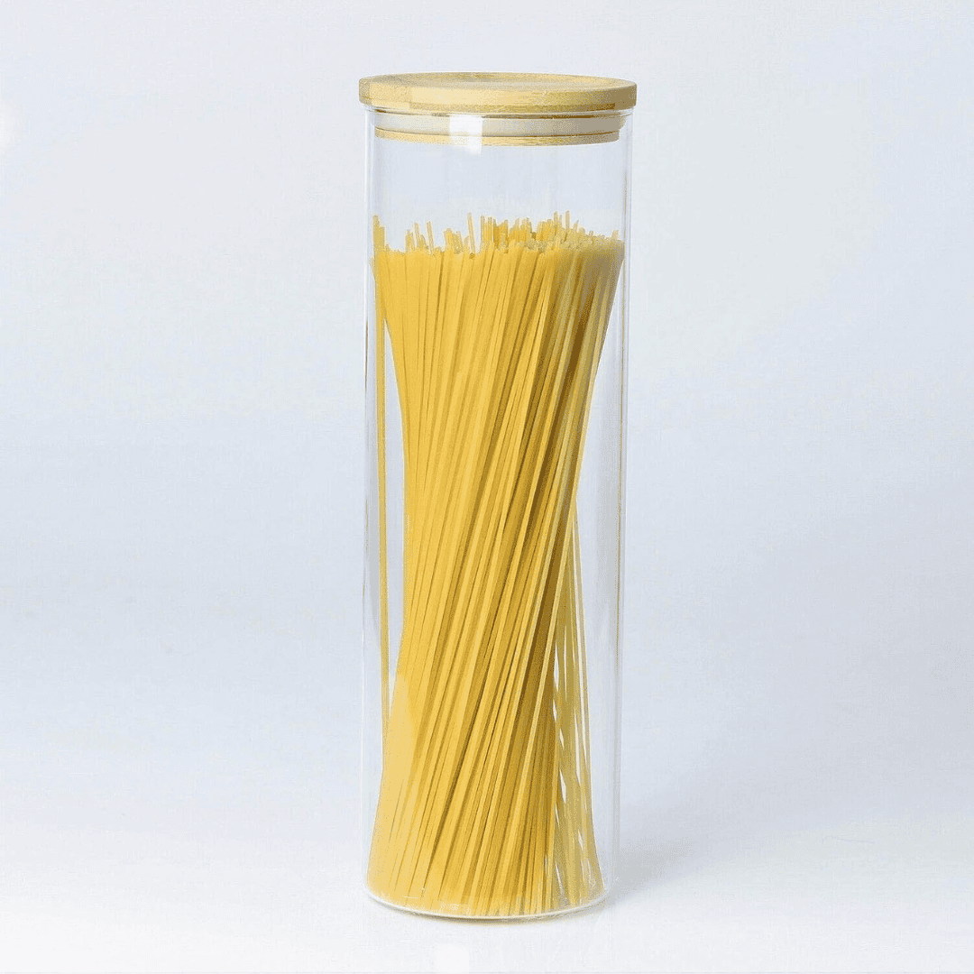 Spaghetti/Cereal Storage Jars with Bamboo Lid
