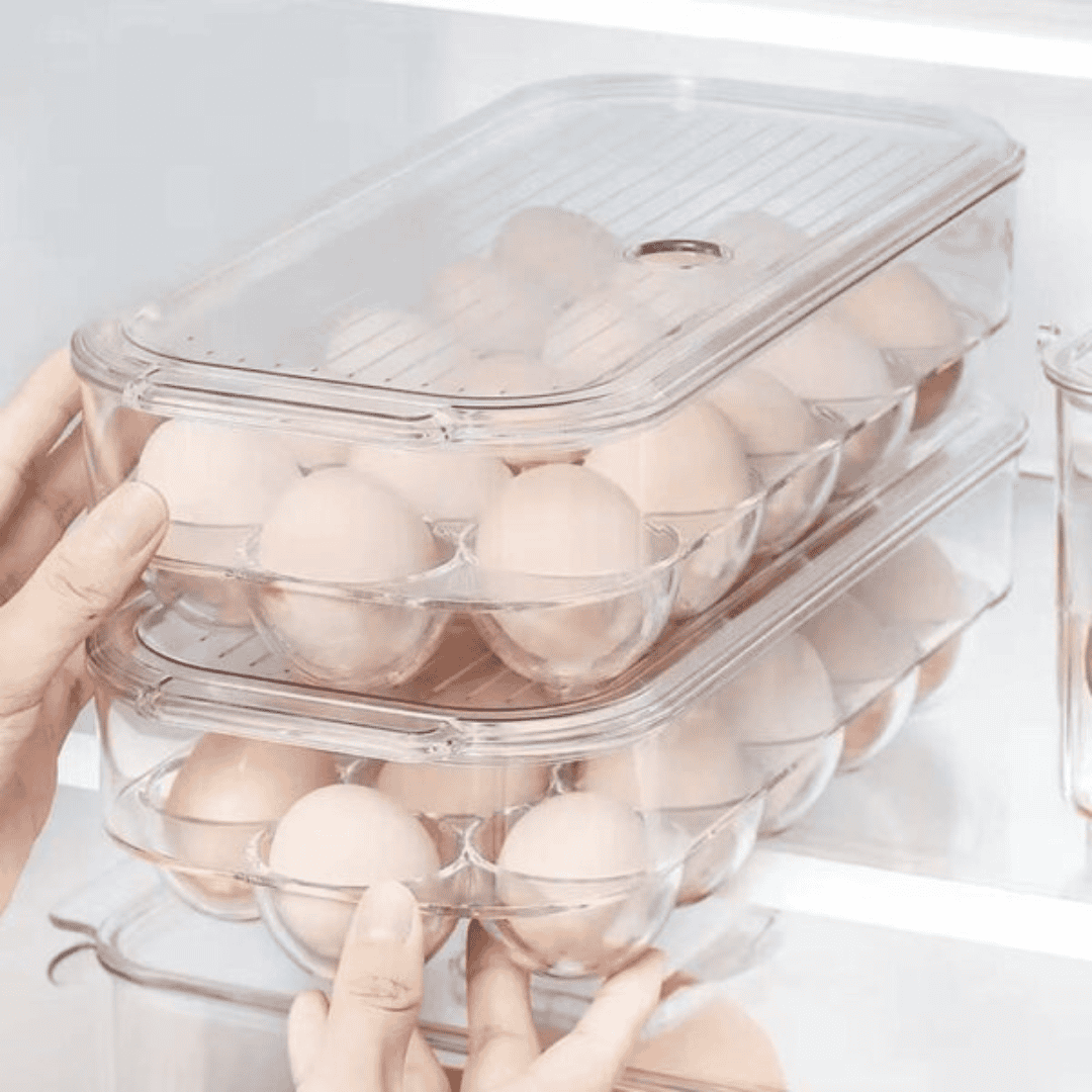 16 Grid Egg Holder with Handle and Lid
